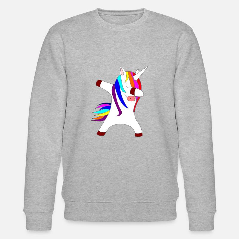 dabbing unicorn - Stanley/Stella Unisex Bio-Sweatshirt CHANGER  - Grau meliert