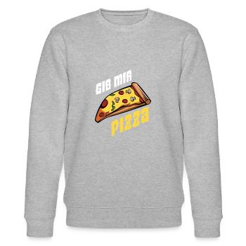 Gib Mir Pizza Sarkasmus Lustige Sprüche Witzig - Stanley/Stella Unisex Bio-Sweatshirt CHANGER  - Grau meliert - Vorne - Nik (191cm) & Marisol (170cm)