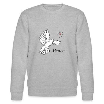 Friedenstaube weisse Taube Peace Frieden - Stanley/Stella Unisex Bio-Sweatshirt CHANGER  - Grau meliert - Vorne - Nik (191cm) & Marisol (170cm)