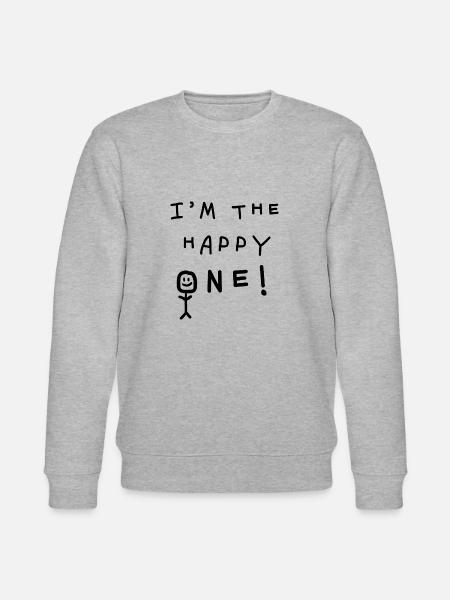 I'm the happy one! Kinder Spruch lustig Geschenk - Stanley/Stella Unisex Bio-Sweatshirt CHANGER - Grau meliert