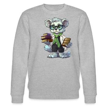 Koala-Bibliothekar - Stanley/Stella Unisex Bio-Sweatshirt CHANGER  - Grau meliert - Vorne - Nik (191cm) & Marisol (170cm)