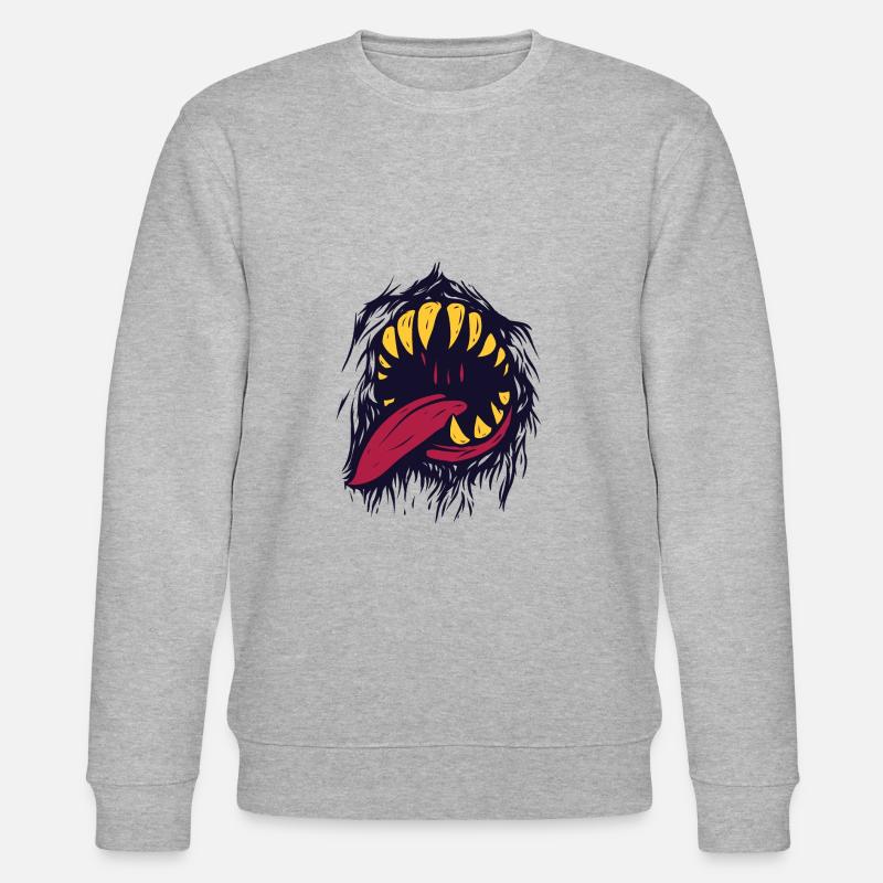 Monster Mund - Stanley/Stella Unisex Bio-Sweatshirt CHANGER  - Grau meliert
