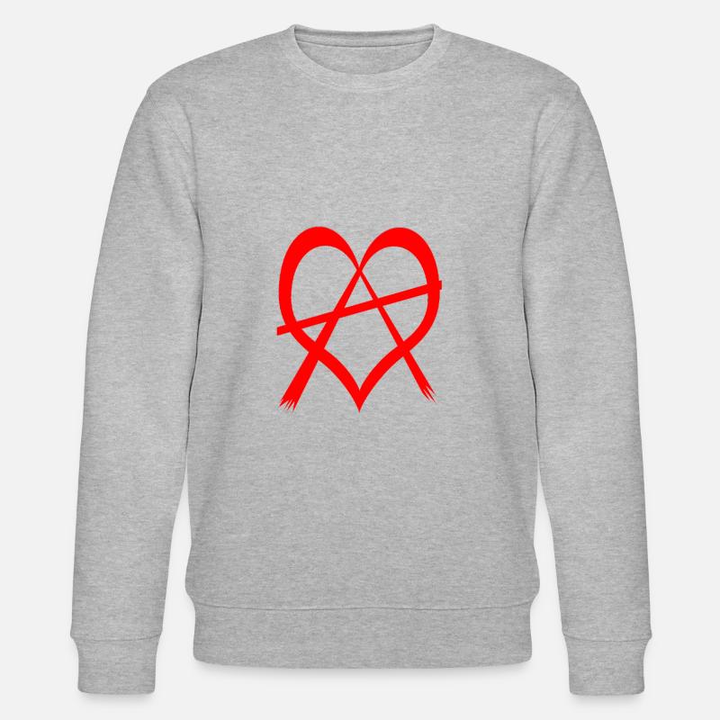 love anarchy red - Stanley/Stella CHANGER Unisex Organic Sweatshirt - heather grey