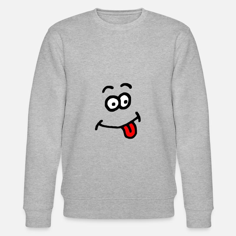 Visage de dessin animé idiot - Sweat bio CHANGER Stanley/Stella Unisexe - gris chiné