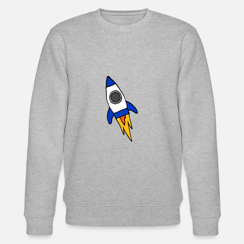 Blaue Rakete Comic - Stanley/Stella Unisex Bio-Sweatshirt CHANGER  - Grau meliert