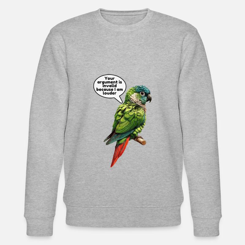 Grünwangen-Conure-Meme Lustiger Conure-Papagei - Stanley/Stella Unisex Bio-Sweatshirt CHANGER  - Grau meliert