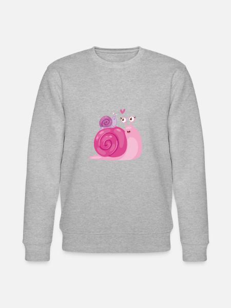 Lustige verliebte Schnecken - Stanley/Stella Unisex Bio-Sweatshirt CHANGER - Grau meliert