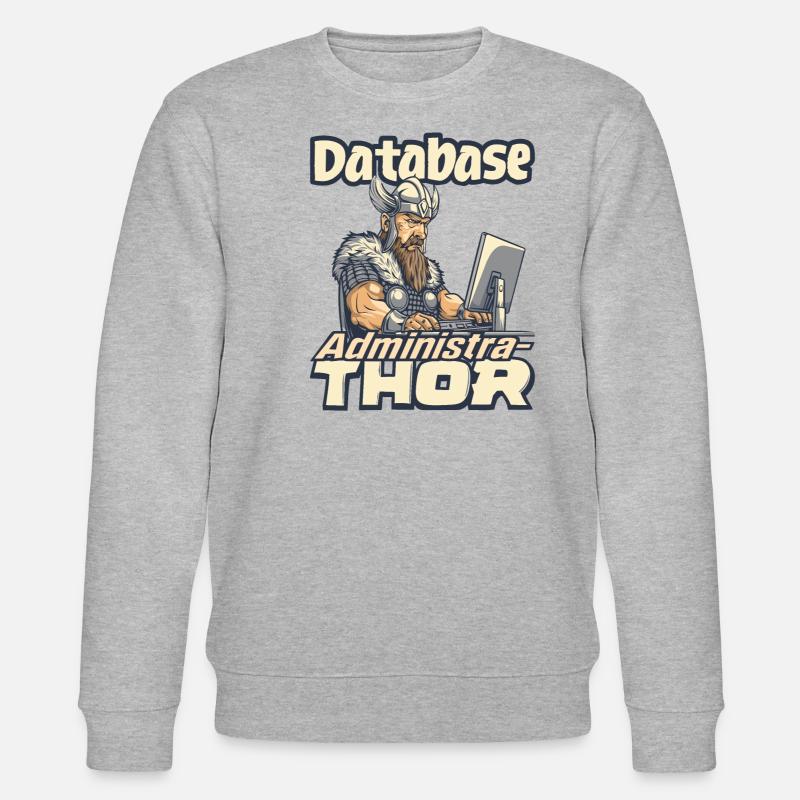 Viking Databaseadministra-thor Nerdy - Stanley/Stella CHANGER Unisex Organic Sweatshirt - heather grey