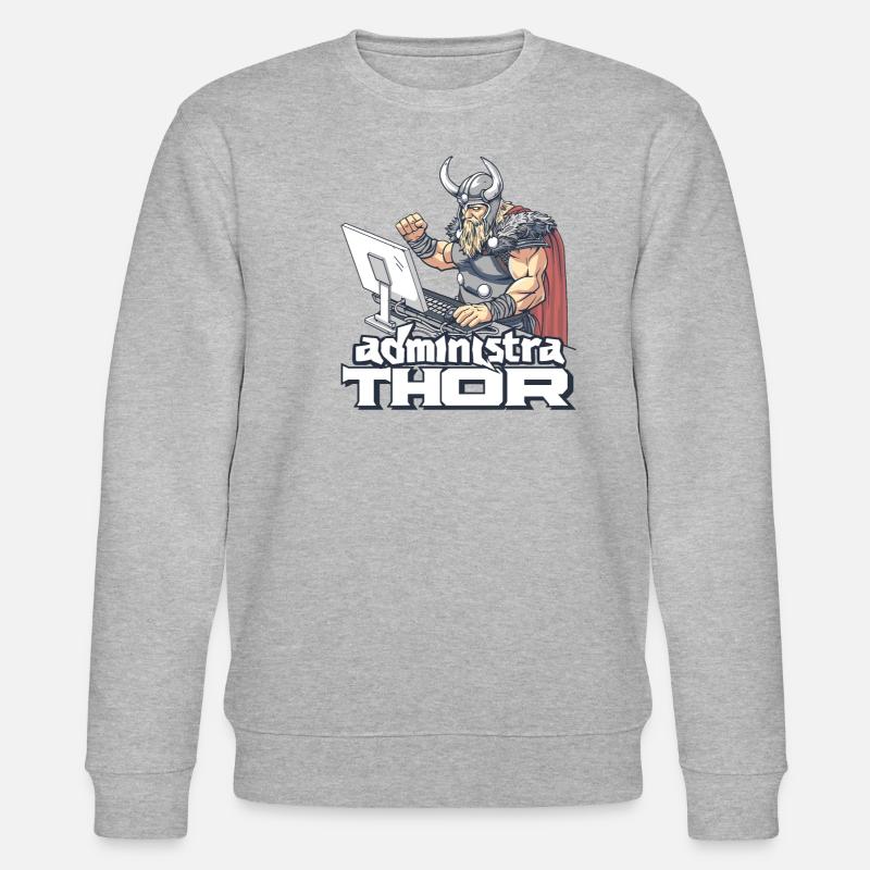 Viking Databaseadministra-thor Nerdy - Stanley/Stella CHANGER Unisex Organic Sweatshirt - heather grey