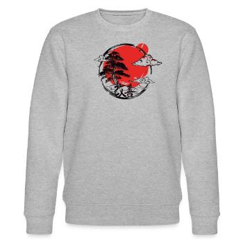Hiragana Katakana Kaizen-methode Kaizen - Stanley/Stella Unisex Bio-Sweatshirt CHANGER  - Grau meliert - Vorne - Nik (191cm) & Marisol (170cm)