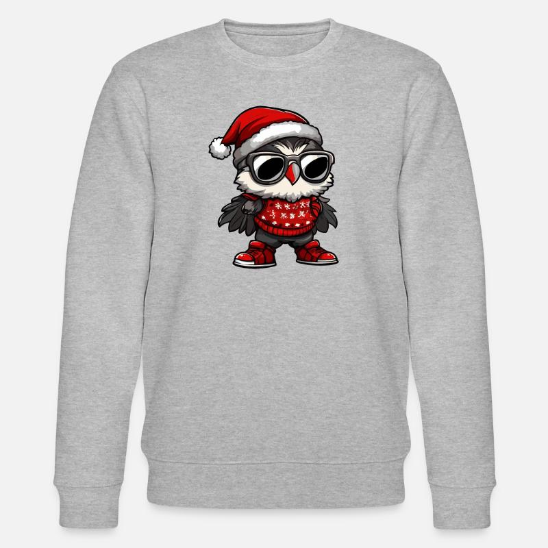 Eule Weihnachten Cool X-Mas - Stanley/Stella Unisex Bio-Sweatshirt CHANGER - Grau meliert