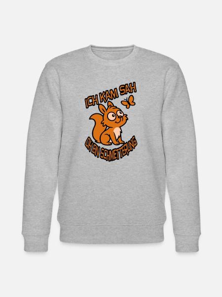 Verträumtes Eichhörnchen mit Spruch - Stanley/Stella Unisex Bio-Sweatshirt CHANGER  - Grau meliert
