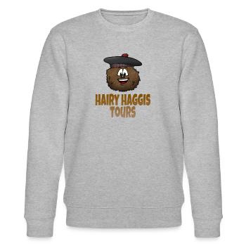 Behaarte Haggis Touren T Shirt - Stanley/Stella Unisex Bio-Sweatshirt CHANGER  - Grau meliert - Vorne - Nik (191cm) & Marisol (170cm)
