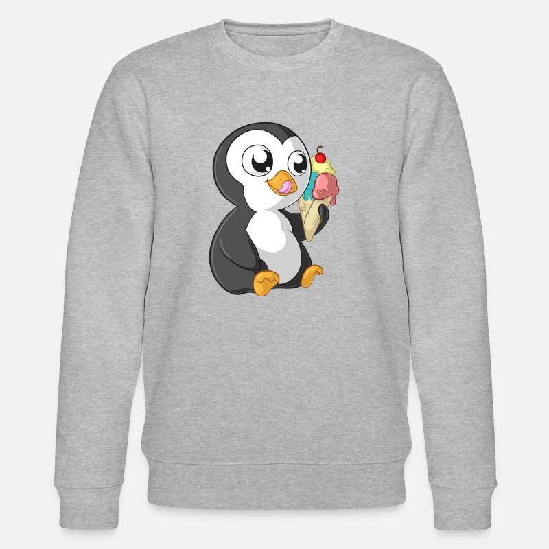 Sommer Comic Pinguin - Stanley/Stella Unisex Bio-Sweatshirt CHANGER  - Grau meliert