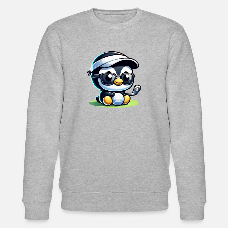 Cool Funny Penguin Golfer - Sweat bio CHANGER Stanley/Stella Unisexe - gris chiné