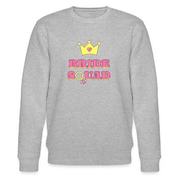 Bride squad - Stanley/Stella Unisex Bio-Sweatshirt CHANGER  - Grau meliert - Vorne - Nik (191cm) & Marisol (170cm)