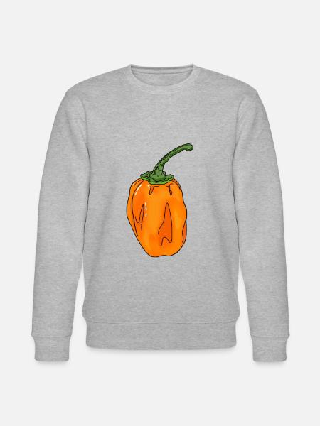 Chili Pepper Chili Pepper Habanero eet scherp - Stanley/Stella Uniseks bio-sweatshirt CHANGER  - grijs gemêleerd