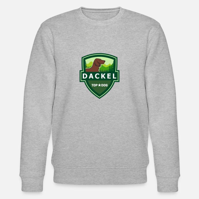 DACKEL Langhaardackel ILOVETECKEL - Stanley/Stella Unisex Bio-Sweatshirt CHANGER  - Grau meliert
