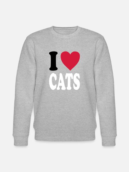 I love CATS - Stanley/Stella CHANGER Unisex Organic Sweatshirt - heather grey