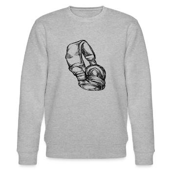 Kopfhoerer - Stanley/Stella Unisex Bio-Sweatshirt CHANGER  - Grau meliert - Vorne - Nik (191cm) & Marisol (170cm)