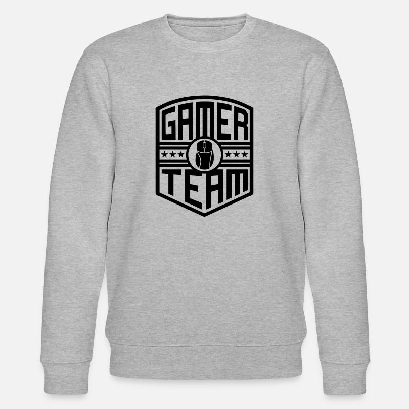 Gamer Team (crest) - Stanley/Stella CHANGER Unisex Organic Sweatshirt - heather grey