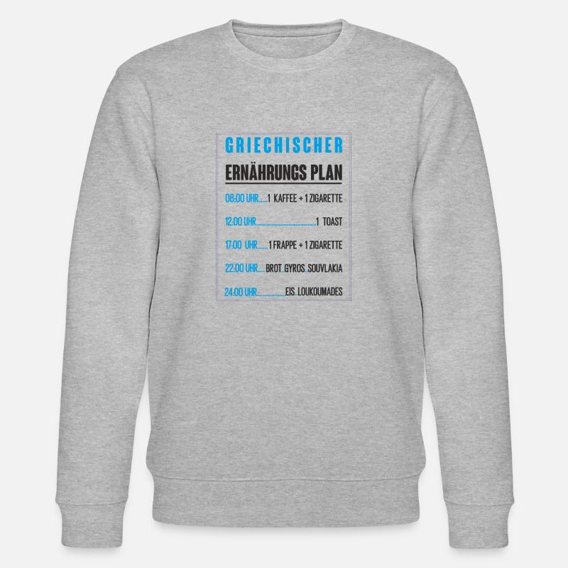 Griechischer Ernährungsplan - Stanley/Stella Unisex Bio-Sweatshirt CHANGER  - Grau meliert