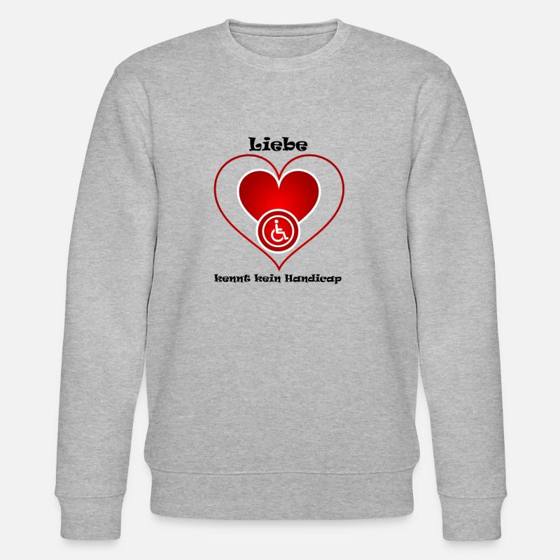 Liebe überwindet jedes Handicap - Stanley/Stella Unisex Bio-Sweatshirt CHANGER  - Grau meliert