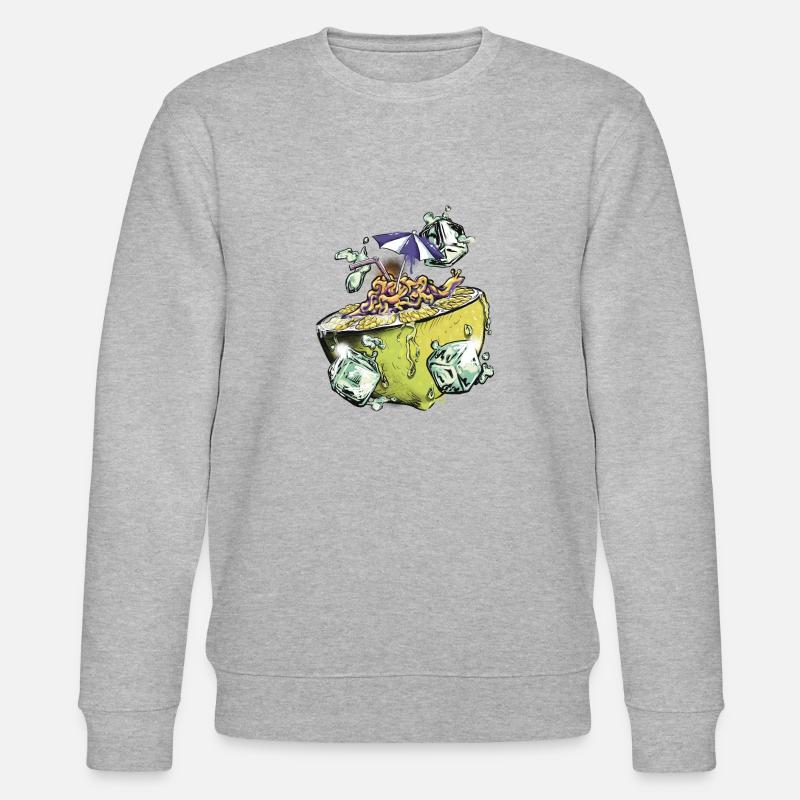 Slug lime - Stanley/Stella Unisex Bio-Sweatshirt CHANGER  - Grau meliert