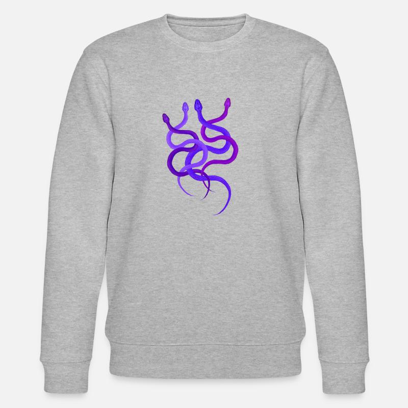 Einfaches Schlangendesign, 4 wilde Pythons - Stanley/Stella Unisex Bio-Sweatshirt CHANGER  - Grau meliert