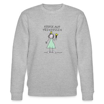 Erbse auf Prinzessin, Queen, Geschenk, - Stanley/Stella Unisex Bio-Sweatshirt CHANGER  - Grau meliert - Vorne - Nik (191cm) & Marisol (170cm)