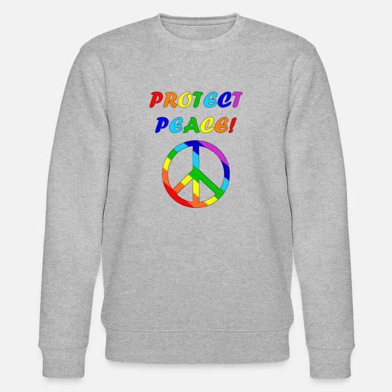protect peace rand schwarz - Stanley/Stella Unisex Bio-Sweatshirt CHANGER  - Grau meliert