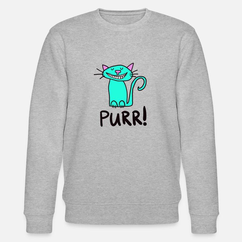 PURR! Lustige Katze - Stanley/Stella Unisex Bio-Sweatshirt CHANGER  - Grau meliert