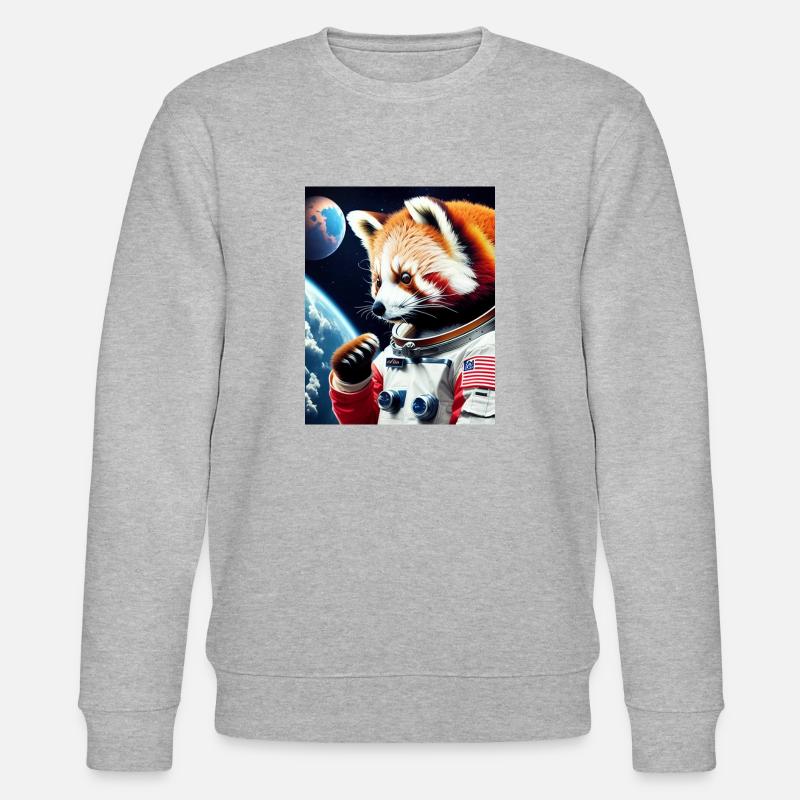 Panda roux dans l’espace - Sweat bio CHANGER Stanley/Stella Unisexe - gris chiné