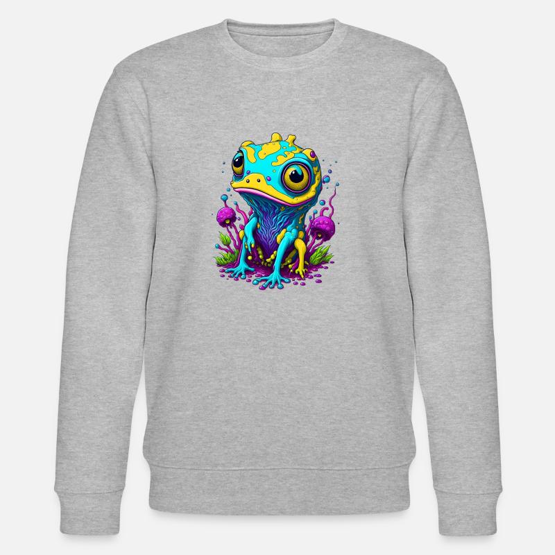 Trippy Frog 01 - Stanley/Stella Unisex Bio-Sweatshirt CHANGER  - Grau meliert