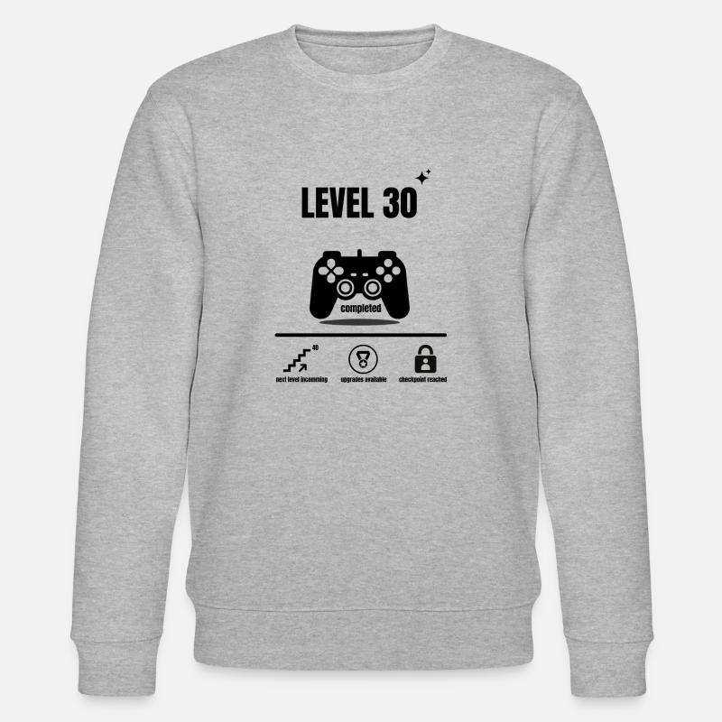 LEVEL 30 completed - Stanley/Stella Unisex Bio-Sweatshirt CHANGER  - Grau meliert