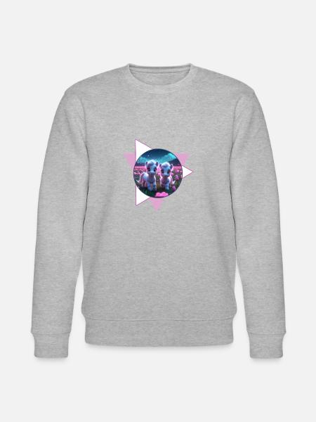 Two cute ponies - Stanley/Stella CHANGER Unisex Organic Sweatshirt - heather grey