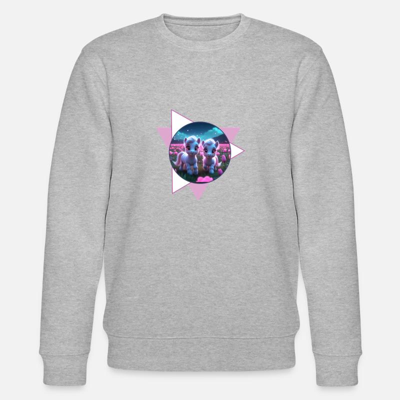Two cute ponies - Stanley/Stella CHANGER Unisex Organic Sweatshirt - heather grey