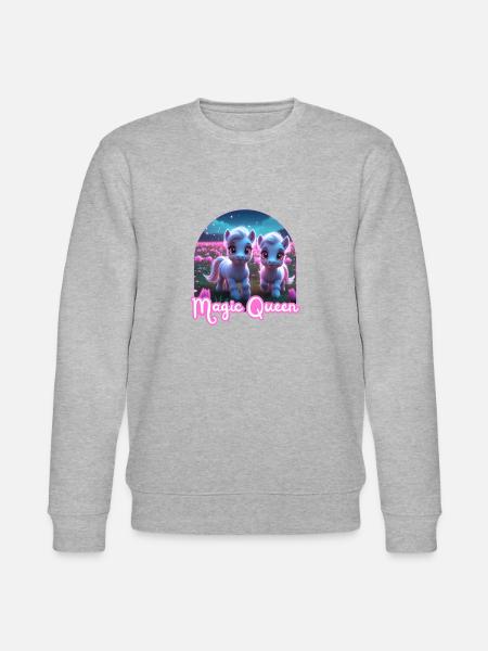 Two Cute Ponies - Magic Queen - Stanley/Stella CHANGER Unisex Organic Sweatshirt - heather grey