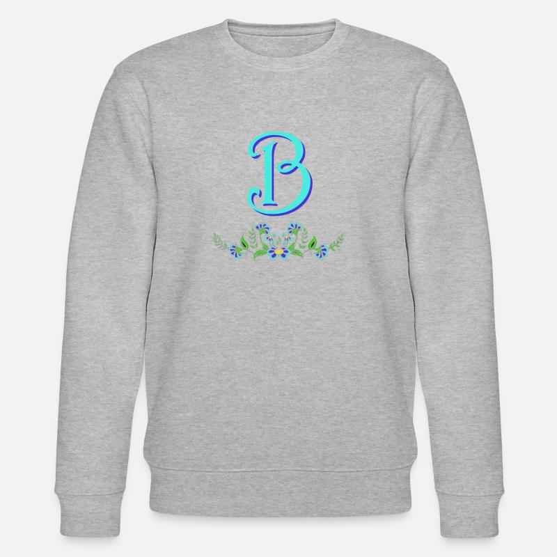 blume blau b - Stanley/Stella Unisex Bio-Sweatshirt CHANGER  - Grau meliert