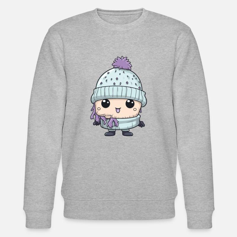 Winter Eskimo Comic Cute - Stanley/Stella CHANGER Unisex Organic Sweatshirt - heather grey
