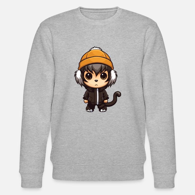Monkey Winter Comic - Stanley/Stella CHANGER Unisex Organic Sweatshirt - heather grey