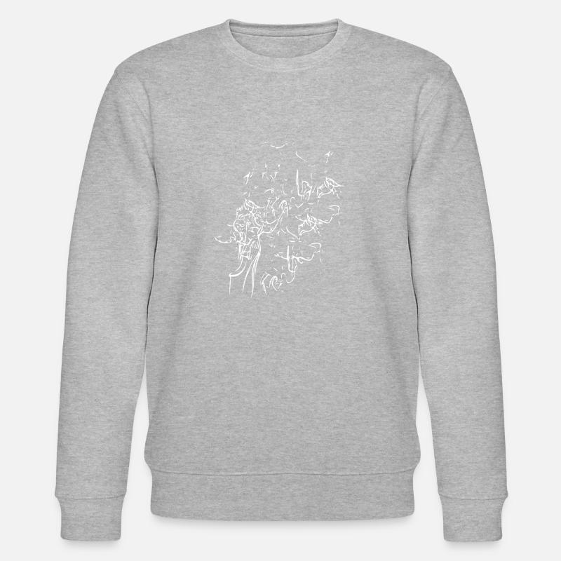 Conception abstraite - ligne / blanc - Sweat bio CHANGER Stanley/Stella Unisexe - gris chiné
