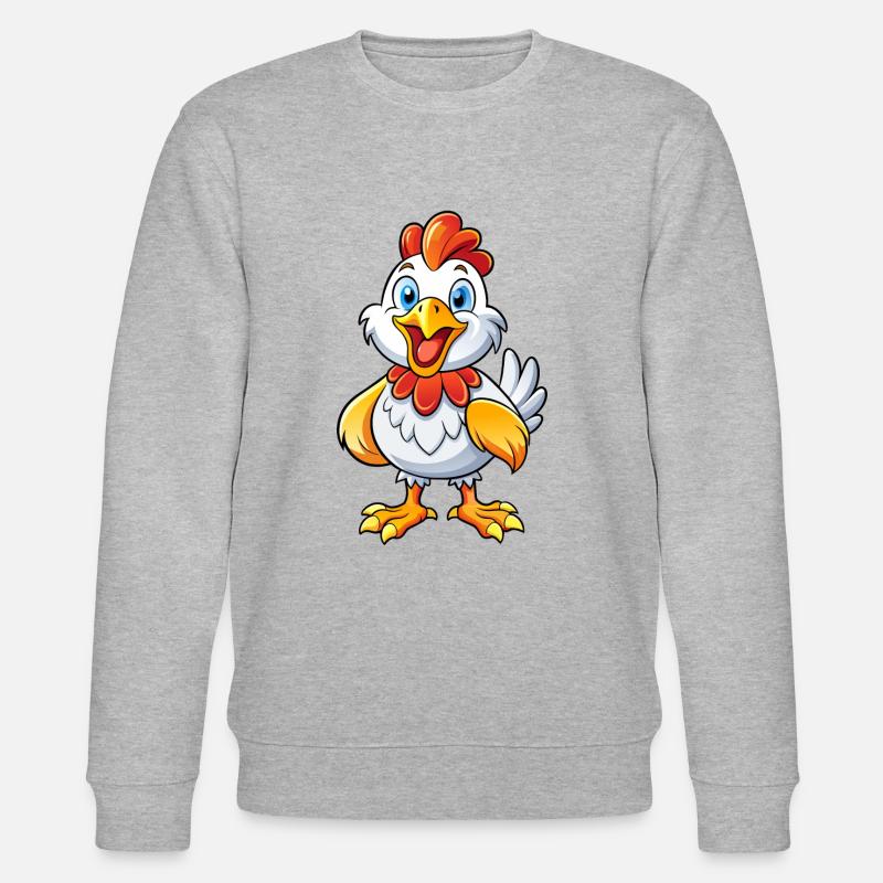 Glückliches Huhn - Stanley/Stella Unisex Bio-Sweatshirt CHANGER  - Grau meliert