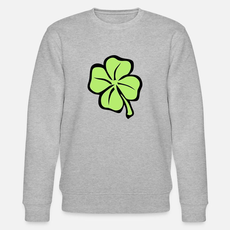 Klee 4 Glücksblatt 1 - Stanley/Stella Unisex Bio-Sweatshirt CHANGER - Grau meliert