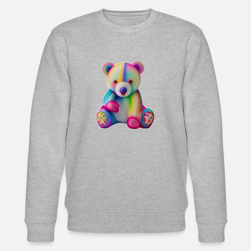 Mehrfarbiger Teddybär - Stanley/Stella Unisex Bio-Sweatshirt CHANGER  - Grau meliert