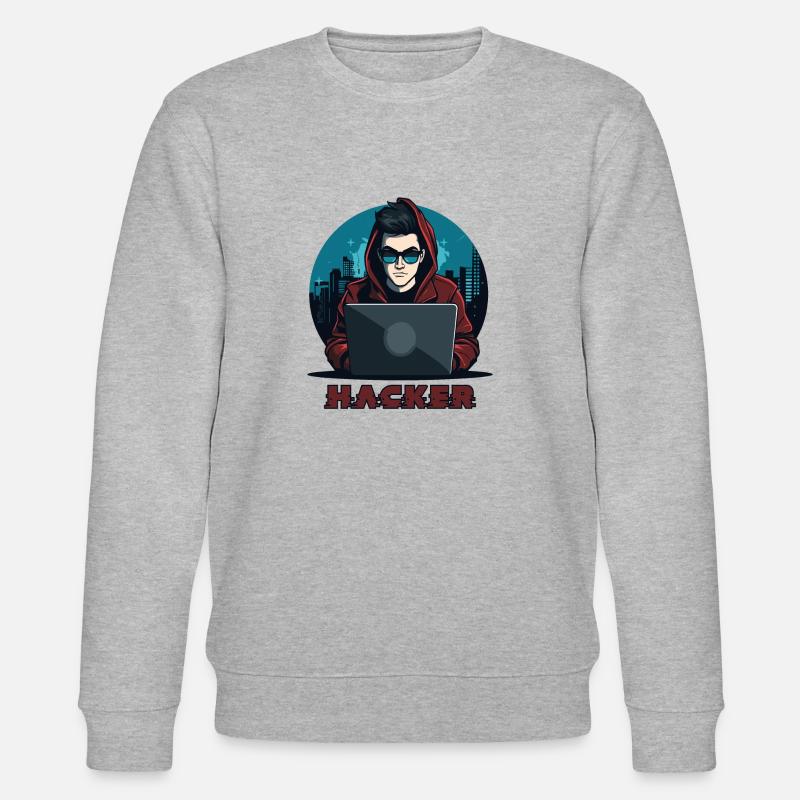 Hacker Sunglasses Hacker Anonymous Hacker - Stanley/Stella CHANGER Unisex Organic Sweatshirt - heather grey