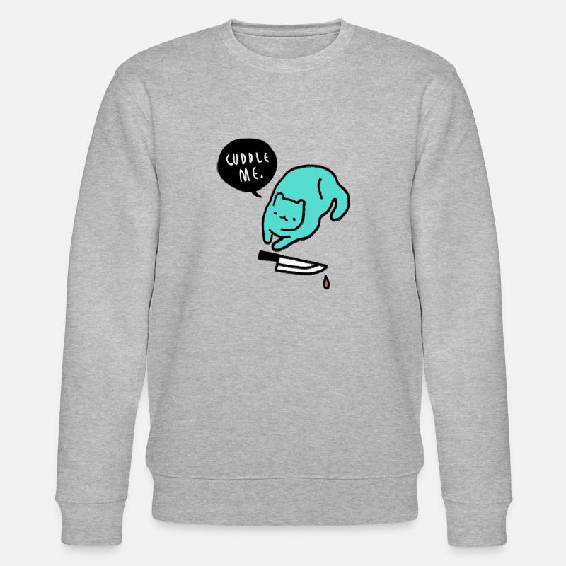 KNUDDEL MICH KATZE - Stanley/Stella Unisex Bio-Sweatshirt CHANGER  - Grau meliert