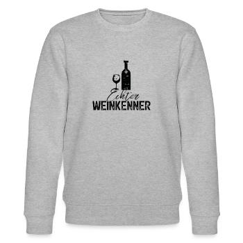 Echter Weinkenner, Wein Rotwein - Stanley/Stella Unisex Bio-Sweatshirt CHANGER  - Grau meliert - Vorne - Nik (191cm) & Marisol (170cm)