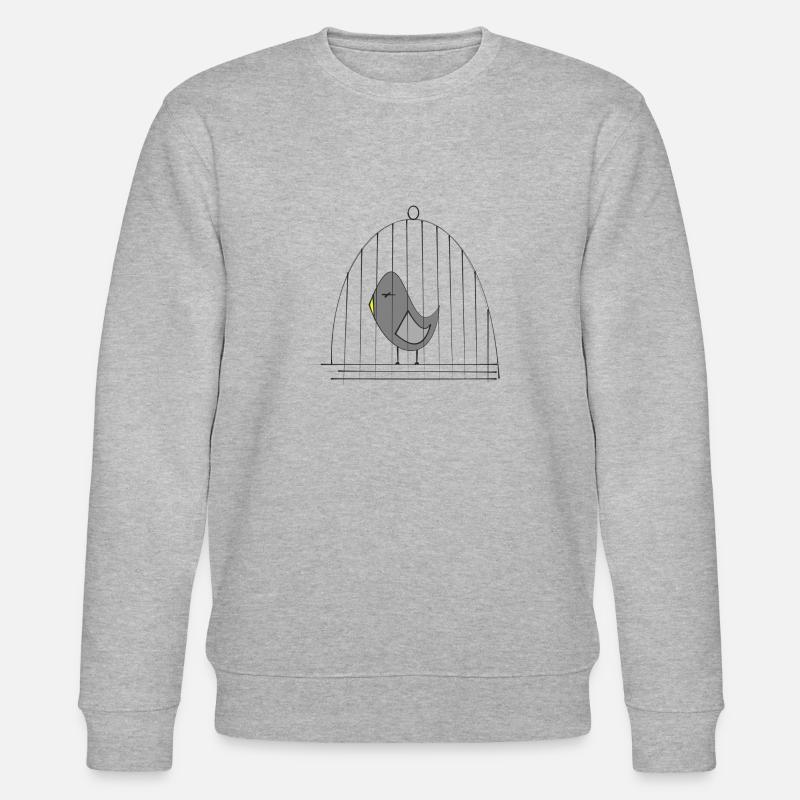 Oiseau dans une cage - Sweat bio CHANGER Stanley/Stella Unisexe - gris chiné