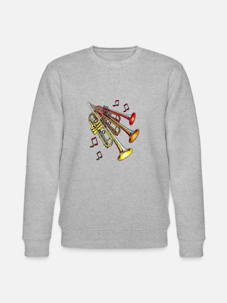 Legakulie trumpets notes yellow - Stanley/Stella CHANGER Unisex Organic Sweatshirt - heather grey
